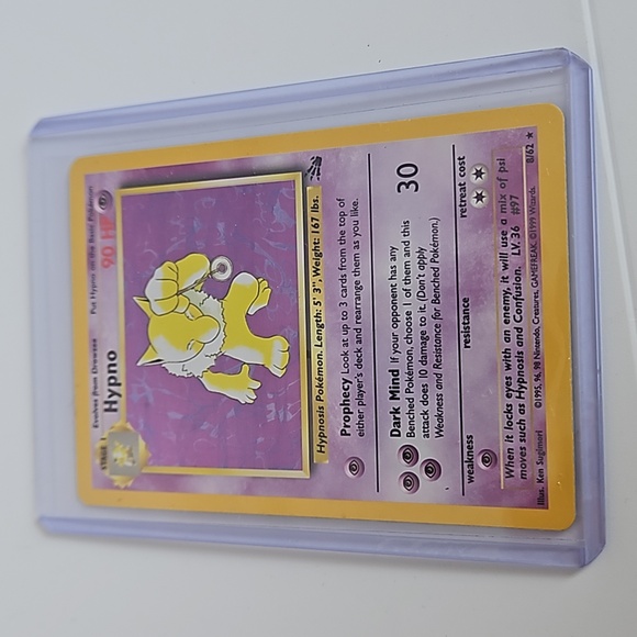 POKEMON~1999 Holo Rare Hypno # 8/62 Fossil - Picture 6 of 8